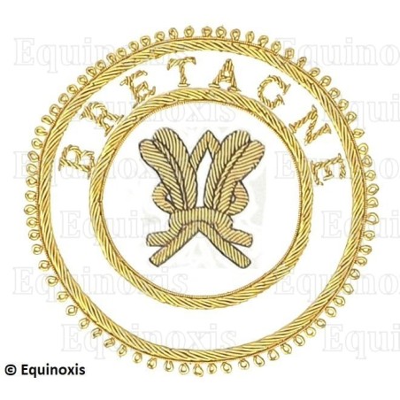 Badge / Macaron GLNF – Grande tenue provinciale – Grand Secrétaire – Bretagne – Brodé main